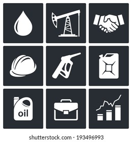 Petroleum industry icon set