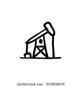 ícono de la industria petrolera en vector. Logotipo - Doodle
