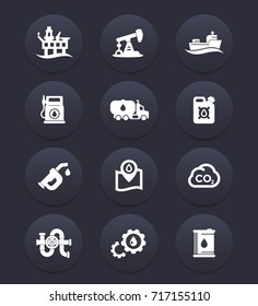 Petroleum industry icons set