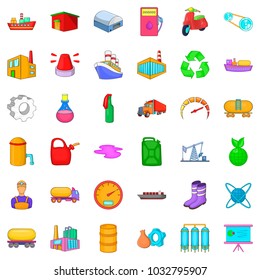 Petroleum industry icons set. Cartoon set of 36 petroleum industry vector icons for web isolated on white background