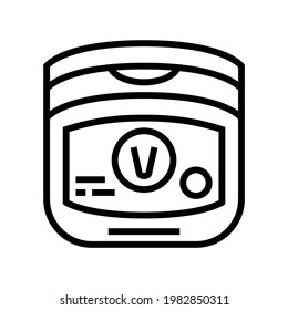 Gelee trockene Haut behandeln Linie Symbol Vektorgrafik aus Erdöl. Mineralölklee, trockene Haut und Hautpflegezeichen. isoliertes Kontursymbol