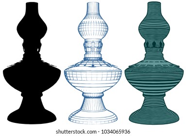 Petroleum Kerosene Lamp Vector 01