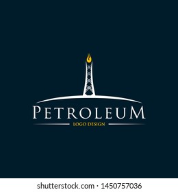 Petroleum Logo Design Inspiration . Petroleum Logo Template . Petrol Tower Logo Design . Fire Tower Logo