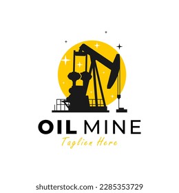 diseño del logotipo de la ilustración del vector de la mina de petróleo