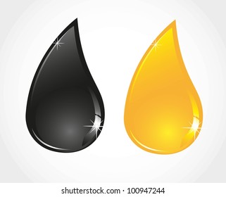 petroleum and oil droplets isolated sober white background