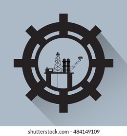 petroleum oil extraction and refinement related icons emblem