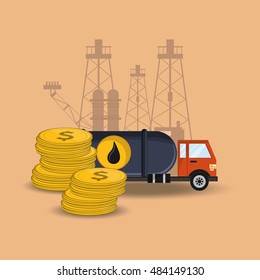 petroleum oil extraction and refinement related icons image 