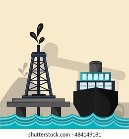 petroleum oil extraction and refinement related icons image 