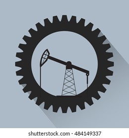 petroleum oil extraction and refinement related icons emblem