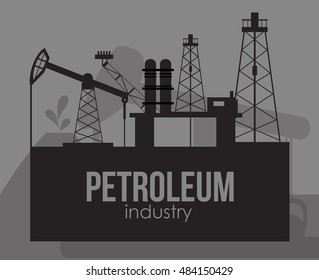 petroleum oil extraction and refinement related icons emblem