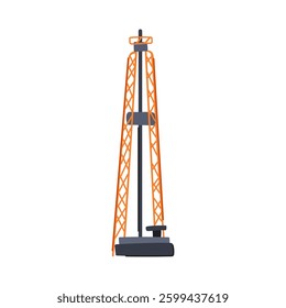 petroleum oil rig cartoon. exploration derrick, well reservoir, field equipment petroleum oil rig sign. isolated symbol vector illustration