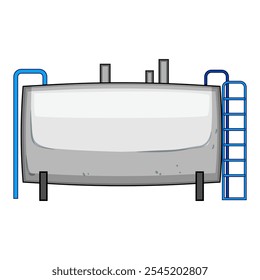 caricatura de armazenamento de tanque de petróleo. terminal de instalação, contenção de inventário, logística de infraestrutura sinal de armazenamento de tanque de petróleo. símbolo isolado ilustração vetorial