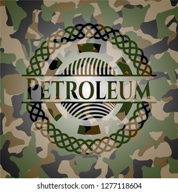 Petroleum on camouflage texture