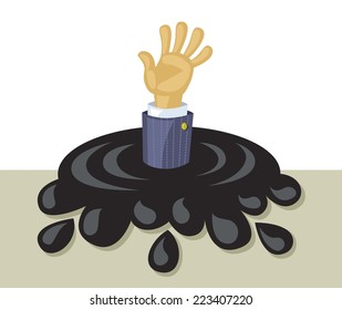 petroleum overproduction. business metaphor. vector illustration.