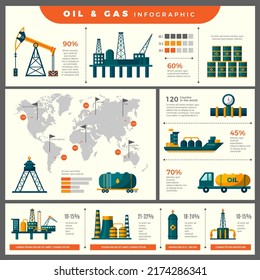 Petroleum production infographic. Technical icons for business placard information of oil industrial energy piping from petroleum recent vector templates with place for text