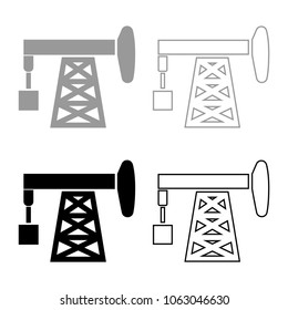 Petroleum pump icon set grey black color