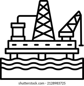 Petroleum refinery Vector Icon Design, crude oil and natural Liquid Gas Symbol, Petroleum and gasoline Sign, power and energy market stock illustration, offshore platform Concept