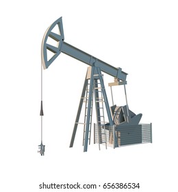 Petroleum rig. Oil drill isolated on white background. Vector image.