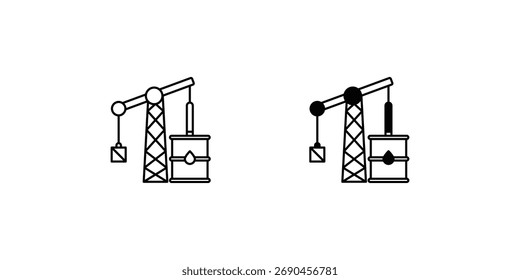 Petroleum set icon with white background vector stock illustration