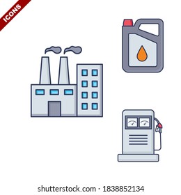 petroleum set vector illustration icon