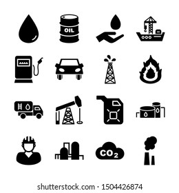 petroleum solid icons vector design