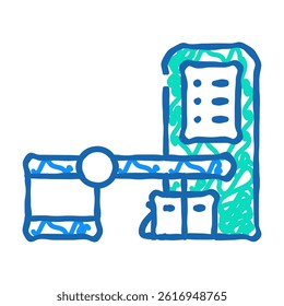 petroleum station doodle icon sketch vector. petroleum station sign. isolated symbol illustration