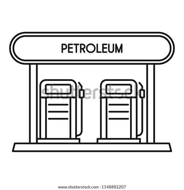 Petroleum station icon.\
Outline petroleum station vector icon for web design isolated on\
white background