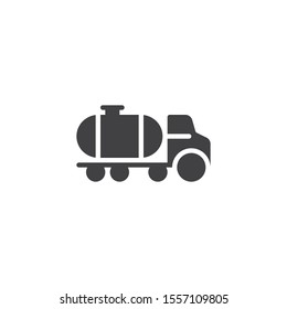 Petroleum tank truck vector icon. filled flat sign for mobile concept and web design. Oil tank truck glyph icon. Symbol, logo illustration. Vector graphics