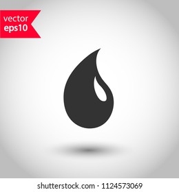 Petroleum vector icon. Oil drop icon. Ink drop vector icon. Water drop sign. Tear drop symbol. Studio background. EPS 10 vector flat sign.