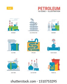 Petroleum Vector icons for web design, book, magazine, poster, ads, app, etc.