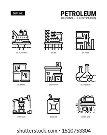 Petroleum Vector icons for web design, book, magazine, poster, ads, app, etc.