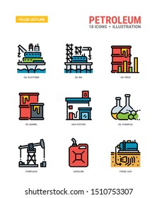 Petroleum Vector icons for web design, book, magazine, poster, ads, app, etc.
