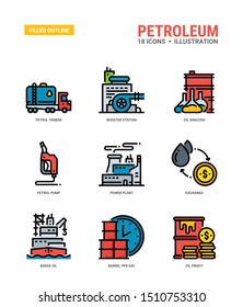 Petroleum Vector icons for web design, book, magazine, poster, ads, app, etc.