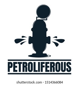 Petroliferous label with Oil Drop. Oil Development and Extraction. World Petrol Production. Oil Business Symbol, Icon and Badge. Simple Vector illustration.