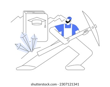 Petrology abstract concept vector illustration. Rocks formation study, geology branch, university discipline, mineral exploration, natural resources, experimental petrology abstract metaphor.