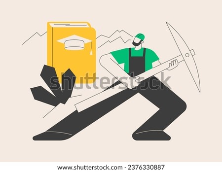 Petrology abstract concept vector illustration. Rocks formation study, geology branch, university discipline, mineral exploration, natural resources, experimental petrology abstract metaphor. [[stock_photo]] © 