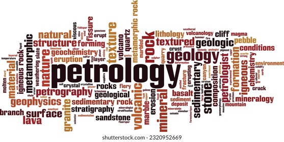 Petrology word cloud concept. Collage made of words about petrology. Vector illustration 