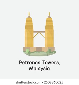 Petronas Türme Malaysia Ikonischer Vektor Wahrzeichen Illustration