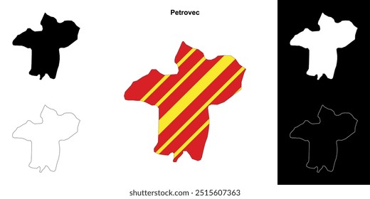 Conjunto de mapa de esquema de la municipalidad de Petrovec