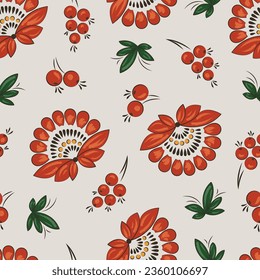 Petrykivsky pattern painting. Ukrainian theme.