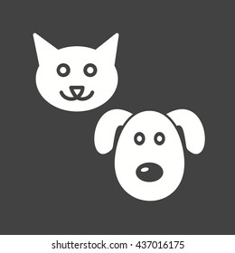 Cat Dog Happy Face Head Icon Stock Vector (Royalty Free) 1106562056