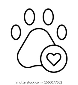 Pets allowed linear icon. Animal welcome. Pet friendly area. Veterinarian clinic. Shelter, hotel for animals. Thin line illustration. Contour symbol. Vector isolated outline drawing. Editable stroke