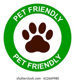 Pets Allowed, Pet Friendly Sign, Vector Illustration.