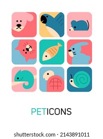 Pets animal icons logo shop store veterinary clinic company 