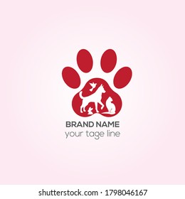 Pets animal vet clinic logo, Dog and cat health cherty logo