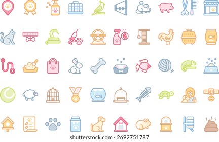 Pets and animals icons High-Quality Vector Icons Collection with Editable Stroke. Ideal for Professional and Creative Projects