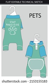 PETS APPAREL FLAT SKETCH VECTOR FILE