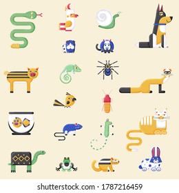 Pets art icon. Pets classic background. Pets illustration concept. 