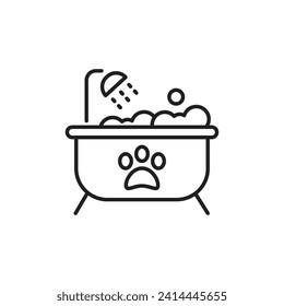 Pets bath icon, isolated on white background, vector illustration