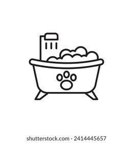 Pets bath icon, isolated on white background, vector illustration